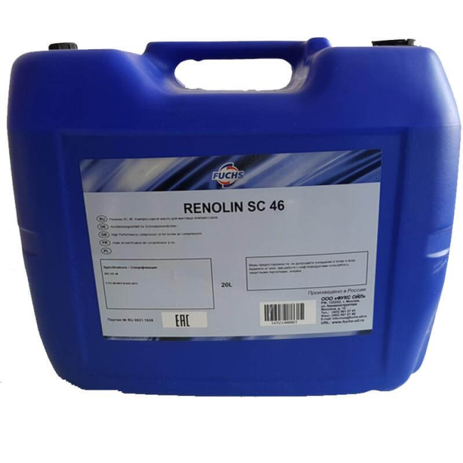 Компрессорное масло FUCHS Renolin SC 46 20л Компрессорное масло FUCHS Renolin SC 46 20л