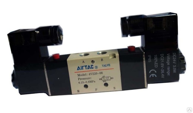 5/2 Пневмораспределитель с с двухсторонним ЭМУ (4V220-08-AC220V)
